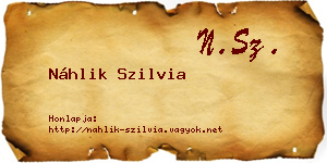 Náhlik Szilvia névjegykártya