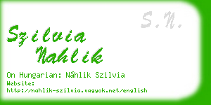 szilvia nahlik business card
